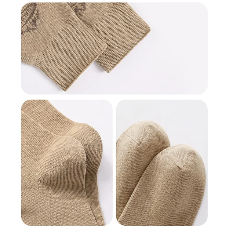 GOLOVEJOY XWZ12 Una Coppia di Calze Crew Traspiranti Contro l'Umidità in Cotone + Spandex per l'Autunno e l'Inverno - Cammello