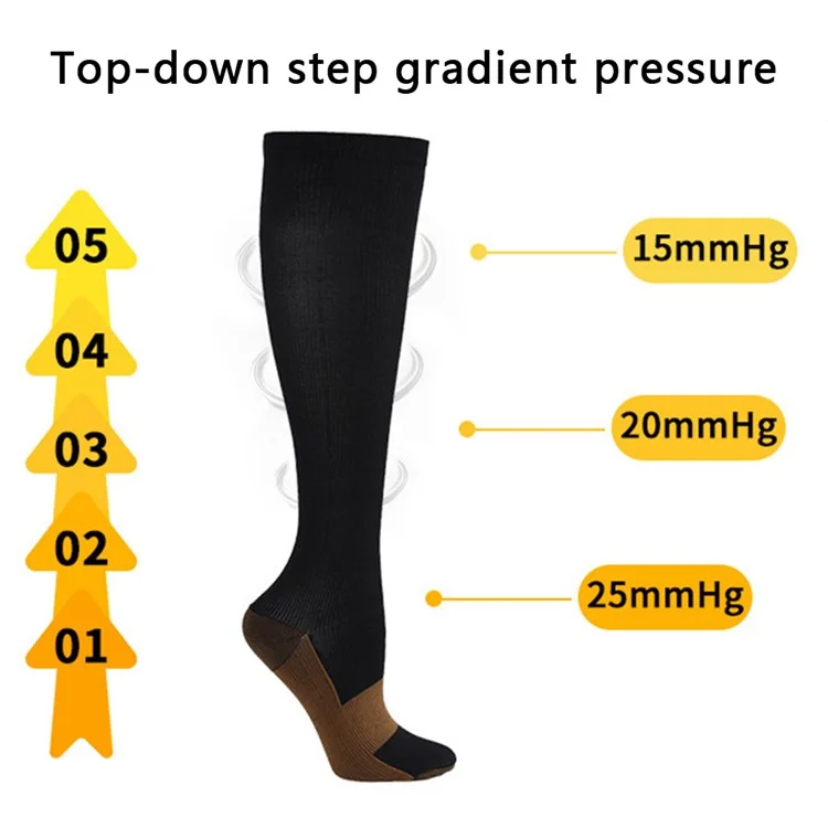 1 Pair Nylon Compression Socks Sports Blood Circulation Elastic Stockings - Skin Color / 34-39