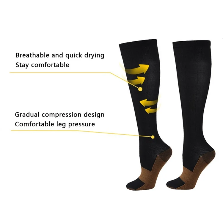 1 Paar Nylon-Kompressionsstrümpfe Sportblutkreislauf Elastische Strümpfe - Hautfarbe / 34-39