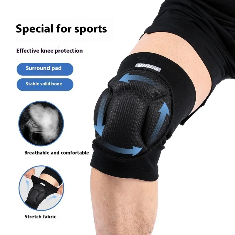 VILICO AB076 Shock-Absorbed Knee Brace Pad Sports Protection Gear Knee Wrap Protector - Black