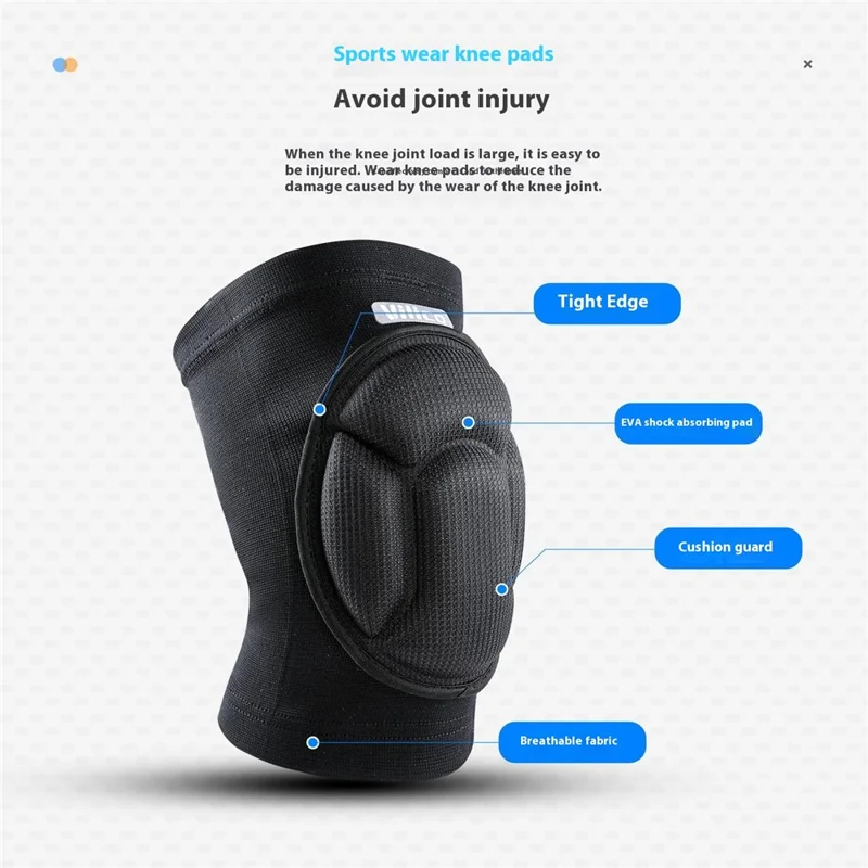 VILICO AB076 Shock-Absorbed Knee Brace Pad Sports Protection Gear Knee Wrap Protector - Black
