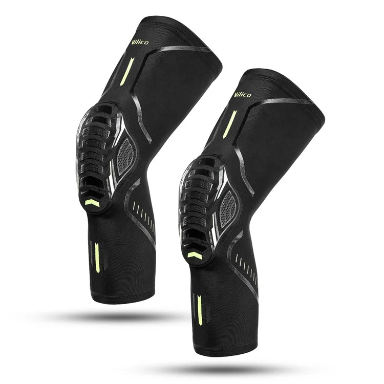 VILICO AB046 Summer Shock-Absorbed Knee Brace Cycling Lycra Knee Compression Sleeve Cover - Noir / M