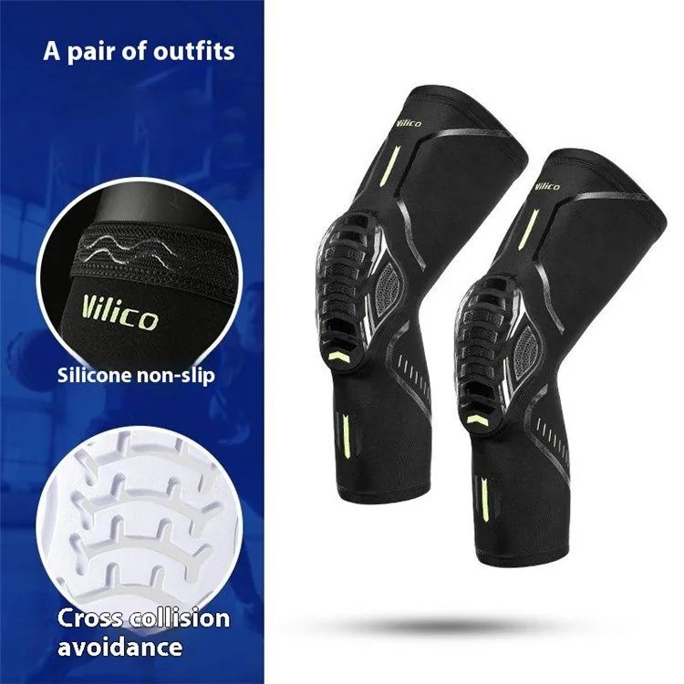 VILICO AB046 Summer Shock-Absorbed Knee Brace Cycling Lycra Knee Compression Sleeve Cover - Noir / M