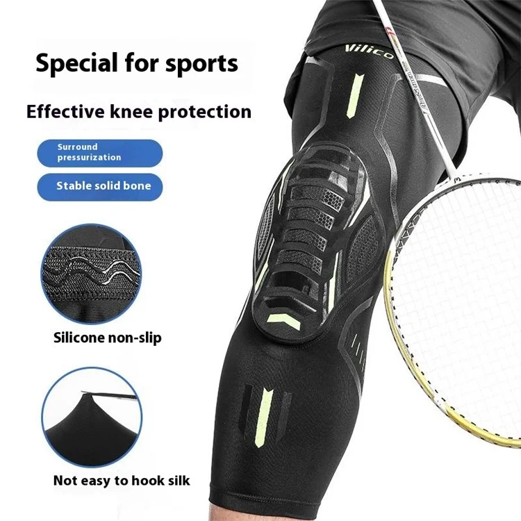 VILICO AB046 Summer Shock-Absorbed Knee Brace Cycling Lycra Knee Compression Sleeve Cover - Noir / M