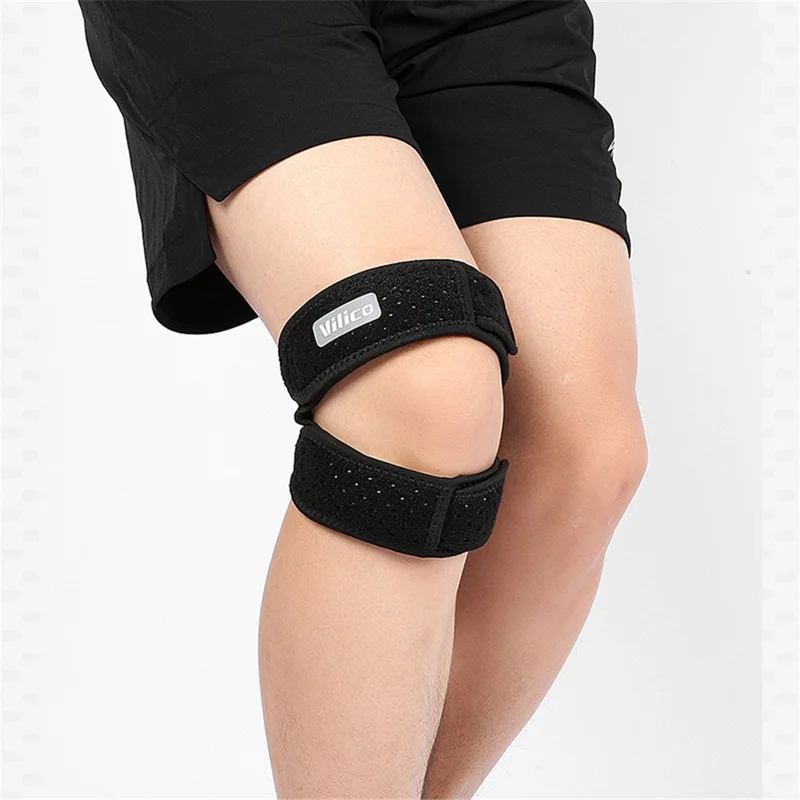 VILICO AB081 Adjustable Patella Stabilizer Knee Strap Brace Knee Support Sports Protective Gear - Black  /  Grey