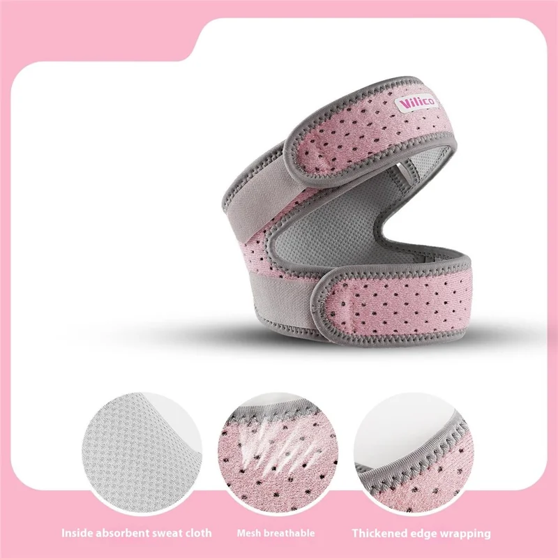 VILICO AB081 Adjustable Patella Stabilizer Knee Strap Brace Knee Support Sports Protective Gear - Pink