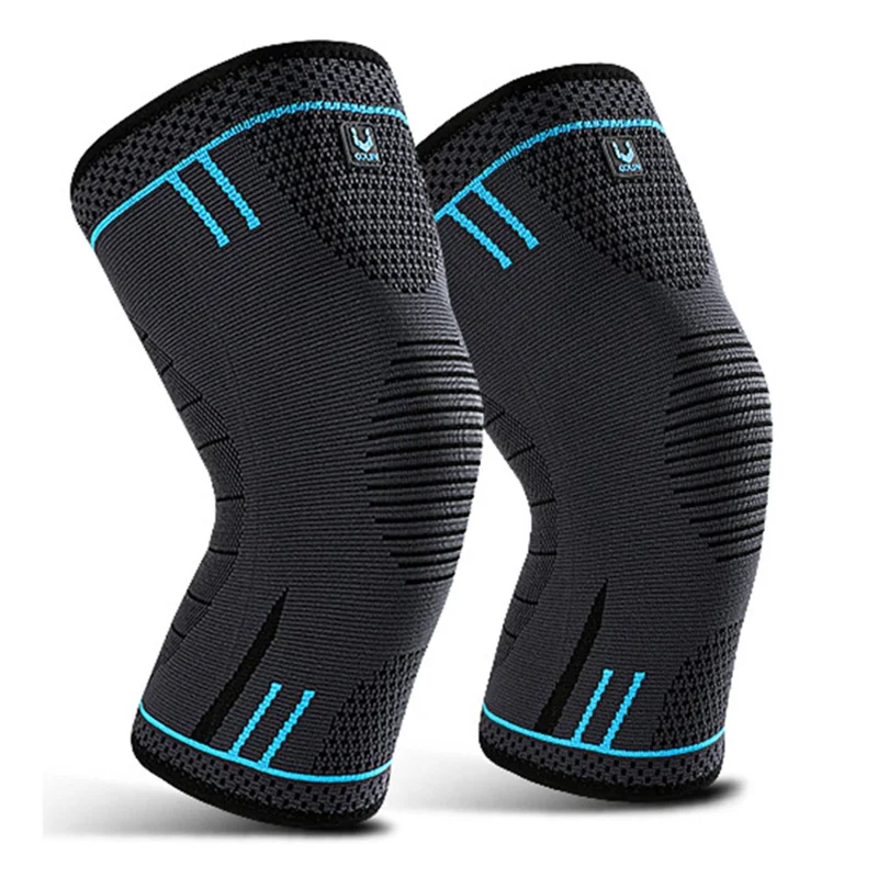 VILICO AB080 1 Pair Knee Braces Cycling Summer Shock-Absorbed Knee Compression Sleeves Wraps - Blue / M
