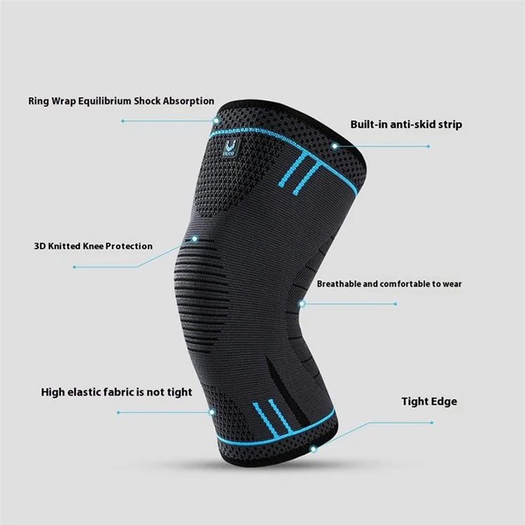 VILICO AB080 1 Pair Knee Braces Cycling Summer Shock-Absorbed Knee Compression Sleeves Wraps - Blue / L