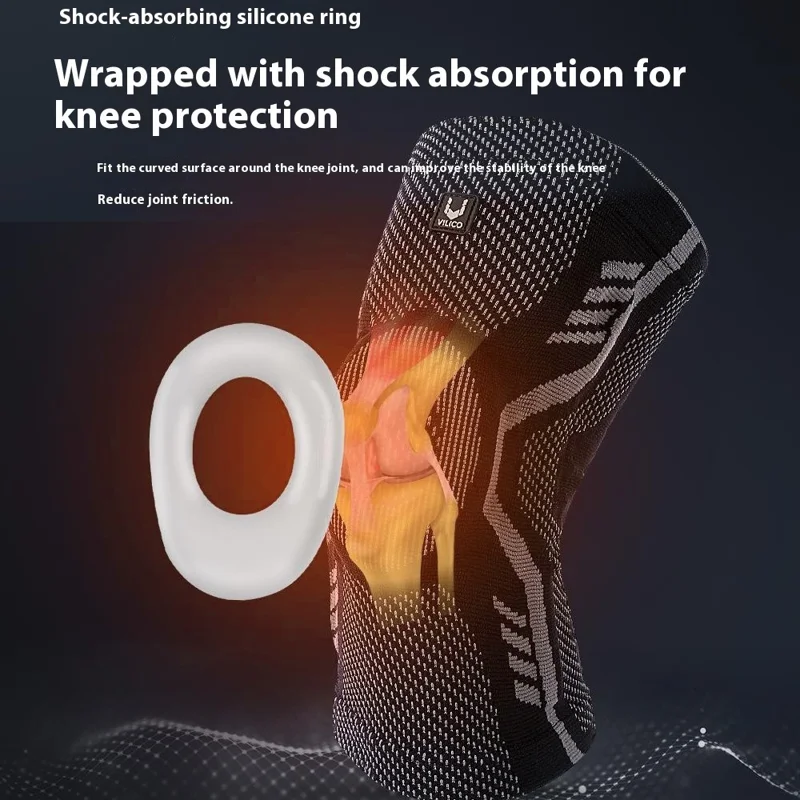 VILICO Anti-Slip Knee Brace Support Breathable Knee Compression Sleeve Wrap - Black / M