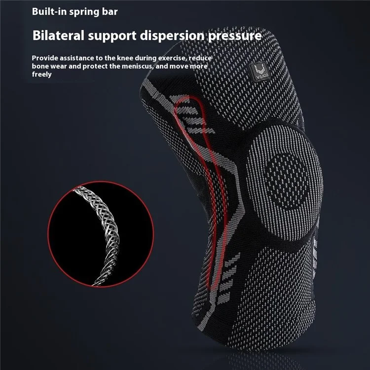 VILICO Anti-Slip Knee Brace Support Breathable Knee Compression Sleeve Wrap - Black / M