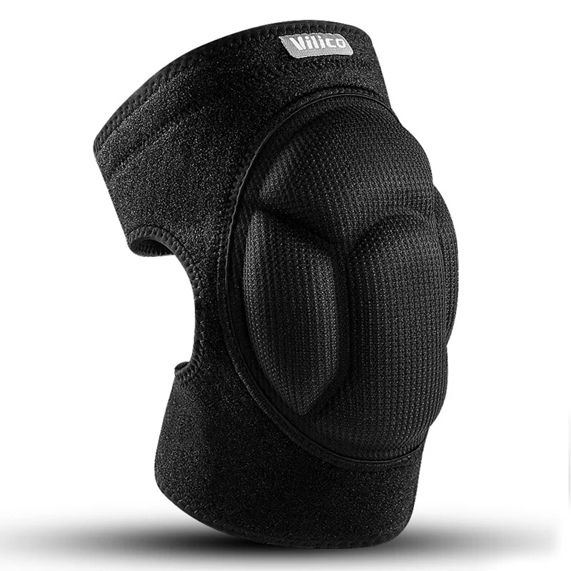 VILICO AB084 Shock-Absorbed Knee Brace Support Sports Knee Compression Wrap - Black / L