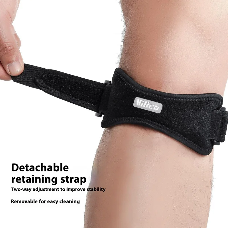 Opaska na rzepkę VILICO AB077 z dwukierunkową kompresją, opaska na kolano, wsparcie stawu kolanowego, sprzęt ochronny do sportu