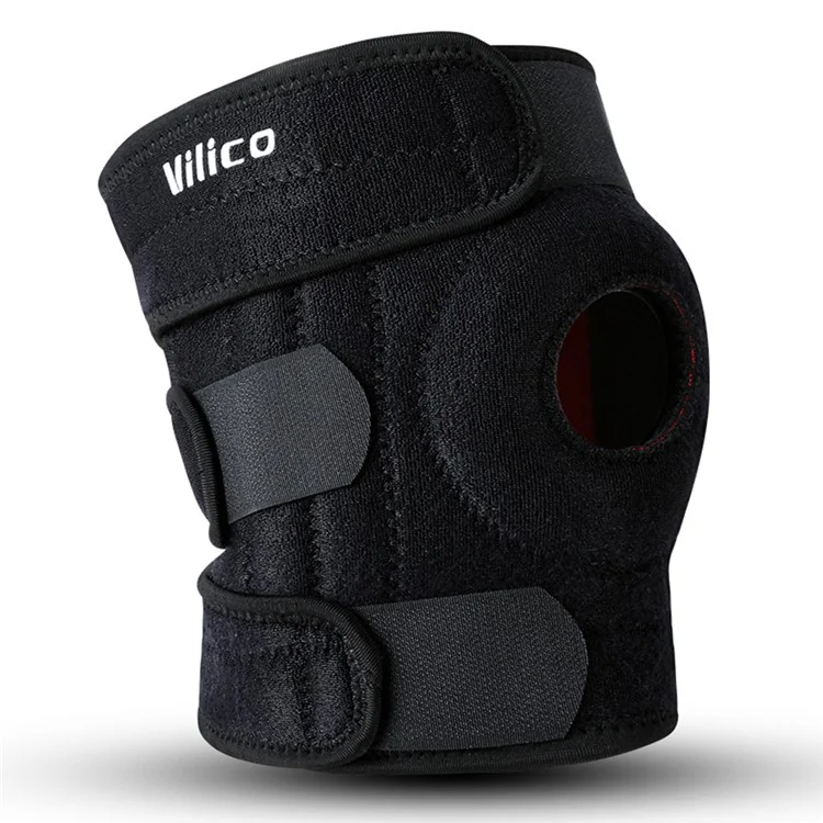 VILICO AB069 Brassard de genou anti-choc pour la course, anti-dérapant, soutien de compression - Noir