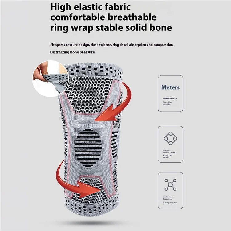 VILICO AB113 Soporte de rodilla transpirable, manguito de compresión antideslizante para verano - Negro / M