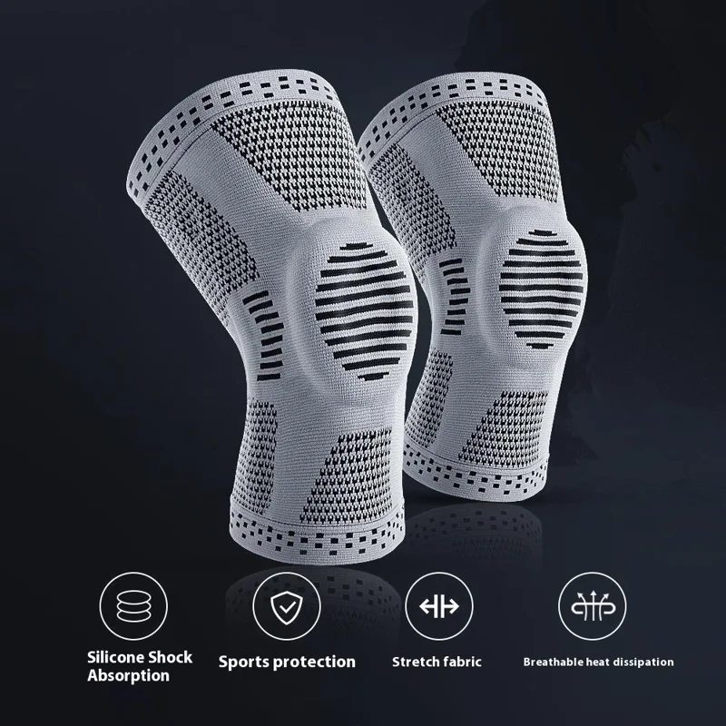 VILICO AB113 Breathable Knee Brace Support Summer Anti-Slip Knee Compression Sleeve Wrap - Black / XL