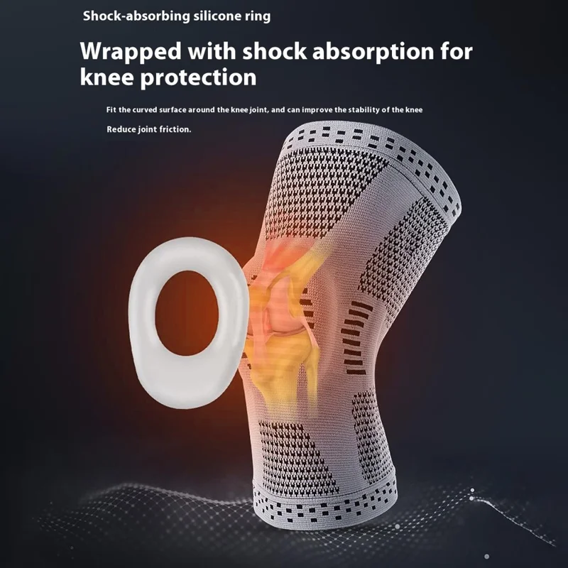 VILICO AB113 Breathable Knee Brace Support Summer Anti-Slip Knee Compression Sleeve Wrap - Black / XL