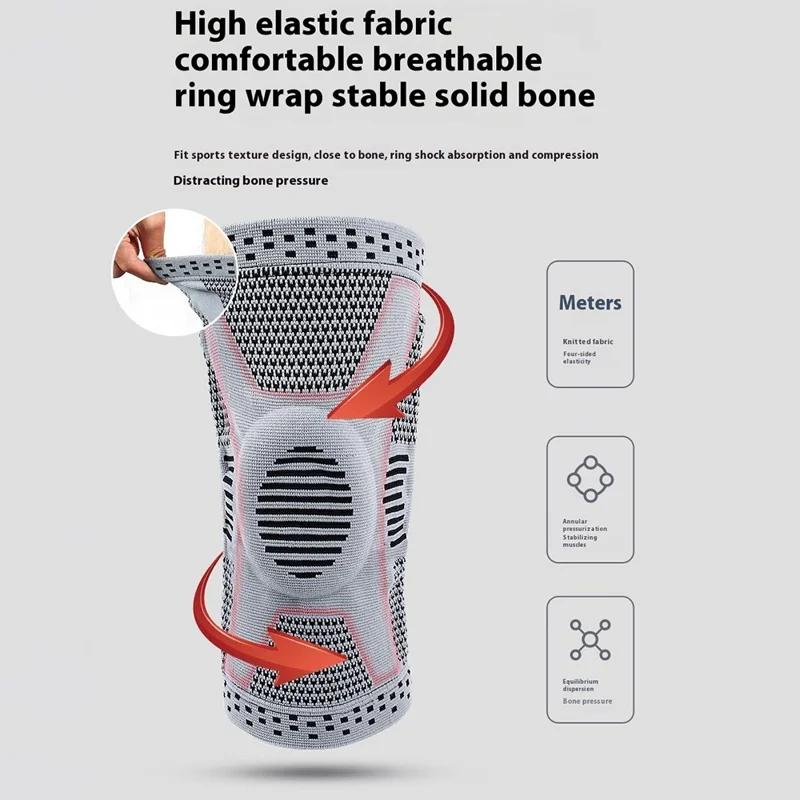 VILICO AB113 Breathable Knee Brace Support Summer Anti-Slip Knee Compression Sleeve Wrap - Black / XL