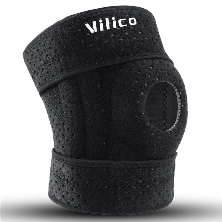 VILICO AB079 Genouillère d'été de soutien Absorption des chocs Enveloppement de compression du genou - Noir