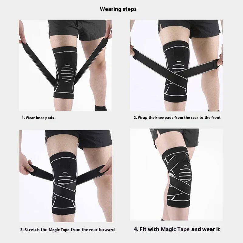 VILICO AB030A Opaska na kolano z antypoślizgowym wsparciem Oddychająca opaska kompresyjna na kolano - M