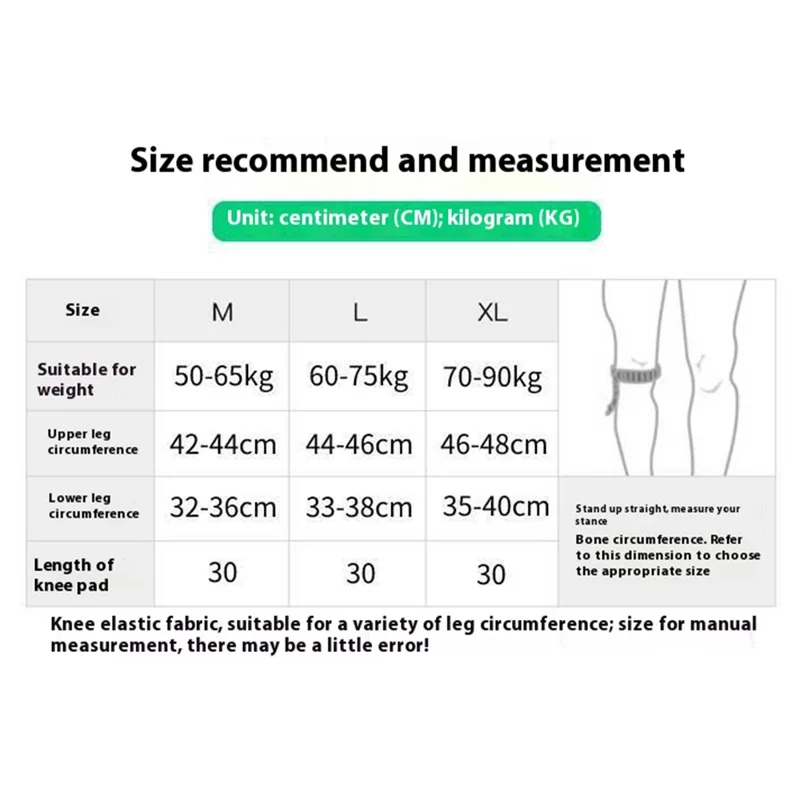 VILICO AB030A Opaska na kolano z antypoślizgowym wsparciem Oddychająca opaska kompresyjna na kolano - M