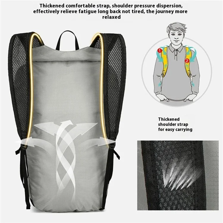 VANAHEIMR 531 Foldable Outdoor Backpack Nylon Climbing Hiking Daypack - Light Grey
