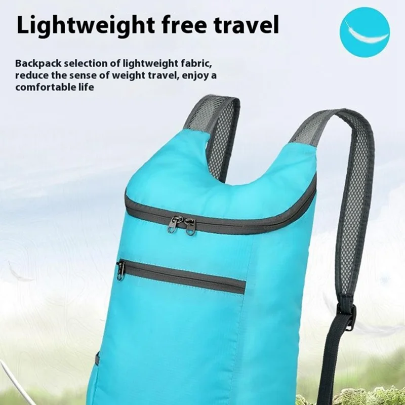 Vanaheimr 622 Zaino Per Esterni Pieghevole Ultra-luce Oxford in Tessuto da Escursionismo da Escursionismo - Lake Blue