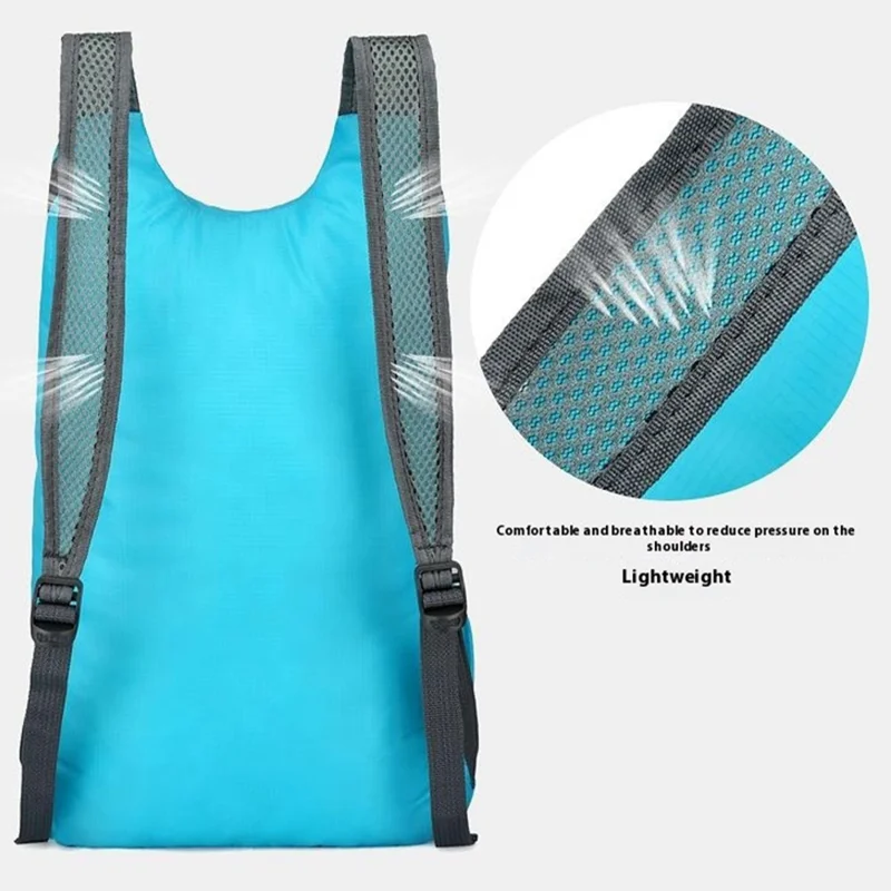 Vanaheimr 622 Zaino Per Esterni Pieghevole Ultra-luce Oxford in Tessuto da Escursionismo da Escursionismo - Lake Blue