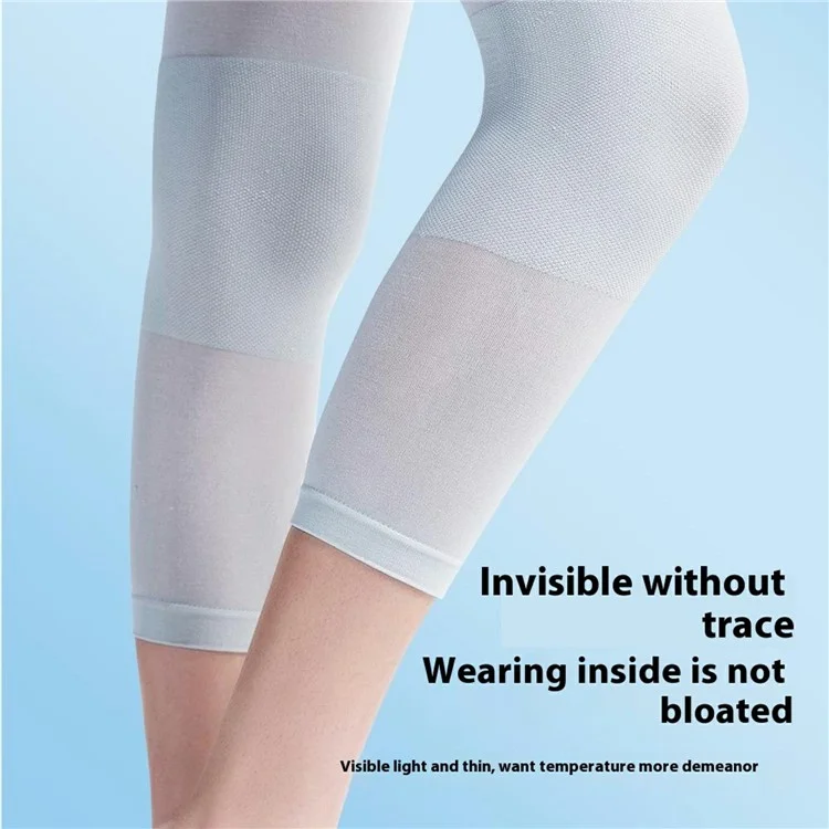 AB146 1 Coppia Summer Ultra Sottile Maniche al Ginocchio Invisibile Braccia di Supporto al Ginocchio Anti-slip - Grigio / M