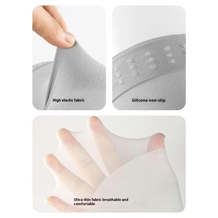 AB146 1 Coppia Summer Ultra Sottile Maniche al Ginocchio Invisibile Braccia di Supporto al Ginocchio Anti-slip - Grigio / M