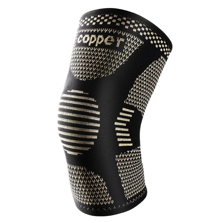 AB120 1PCS Protetive Knee Pad Copper Ion Fabric Sleeve Respirável Para a Perna Para Badminton Basketball Running Fitness Lesion Care - S