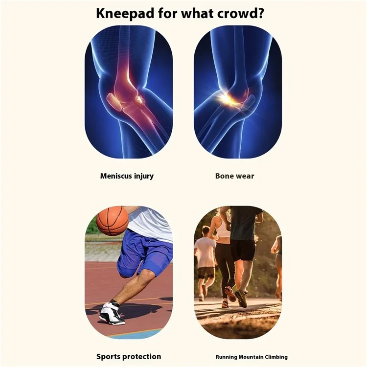 AB120 1PCS Protetive Knee Pad Copper Ion Fabric Sleeve Respirável Para a Perna Para Badminton Basketball Running Fitness Lesion Care - S