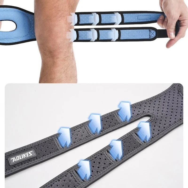 AOLIKES 7927 1Pc Sports Compression Patella Strap Running Cycling Shock Absorption Knee Patella Brace - Black