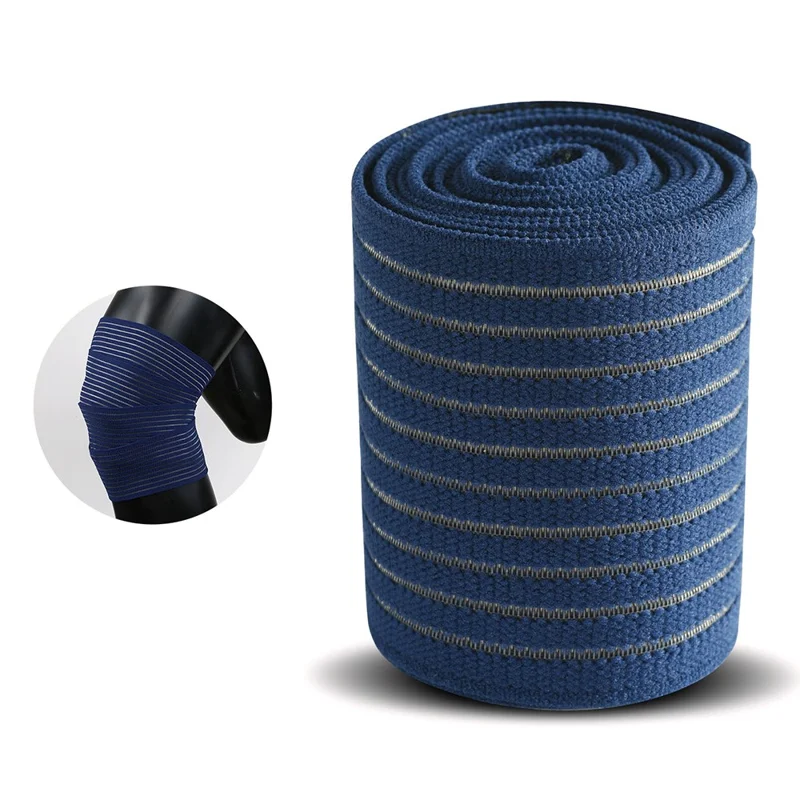 AB122 150cm Outdoor Sports Knee Wrap Elastic Compression Strap Fixing Bandage Knee Guard - Blue