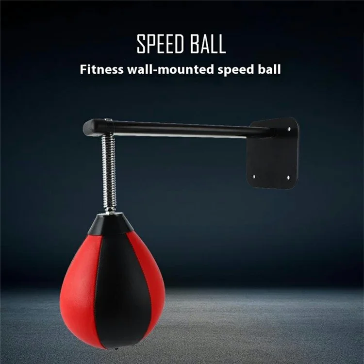 Bola de Boxe JX-158 Montada na Parede, Bola de Velocidade Inflável em Forma de Pera para Artes Marciais Sanda