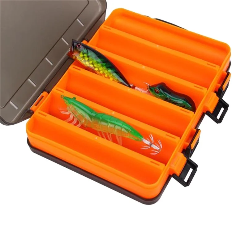 HB327 14 Grids Double Side Fishing Lure Storage Box Portable Translucent Bait Organizer Case - Yellow