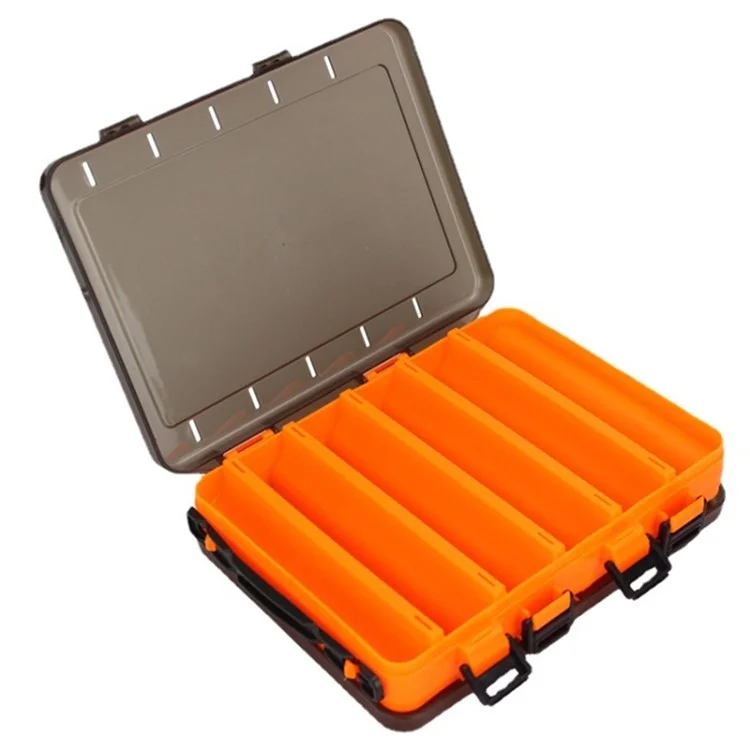 HB327 14 Grids Double Side Fishing Lure Storage Box Portable Translucent Bait Organizer Case - Yellow