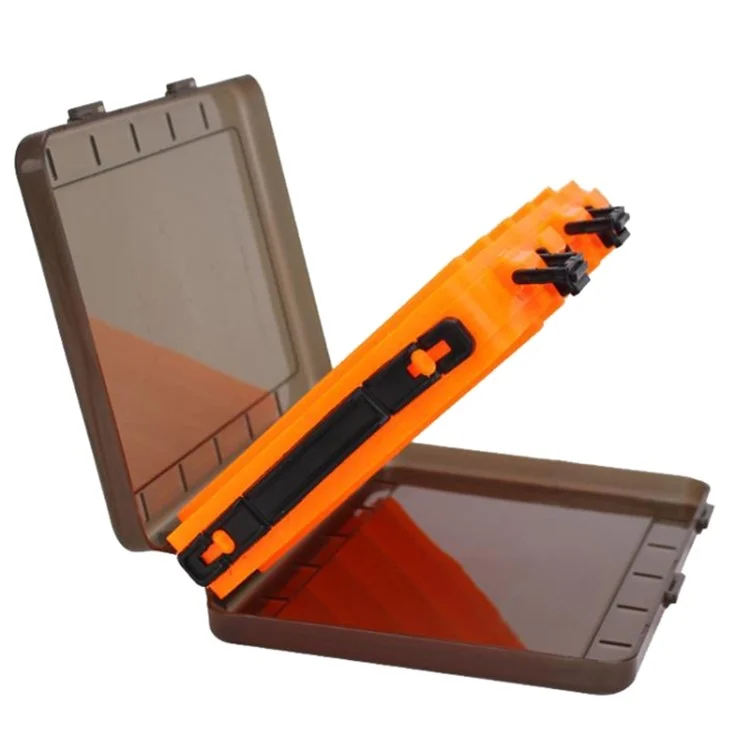 HB327 14 Grids Double Side Fishing Lure Storage Box Portable Translucent Bait Organizer Case - Yellow