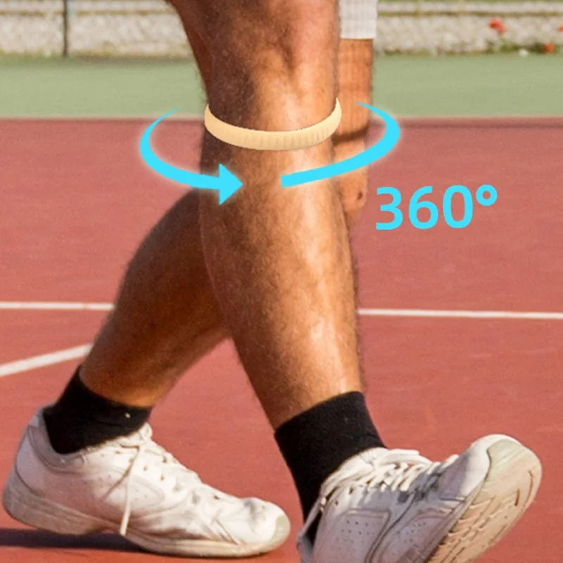 032 Pressurized Patella Strap Silicone Knee Support Pain Relief Band for Basketball Running Sports - Nude