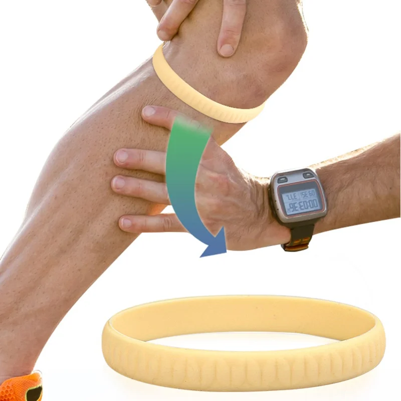 032 Pressurized Patella Strap Silicone Knee Support Pain Relief Band for Basketball Running Sports - Nude