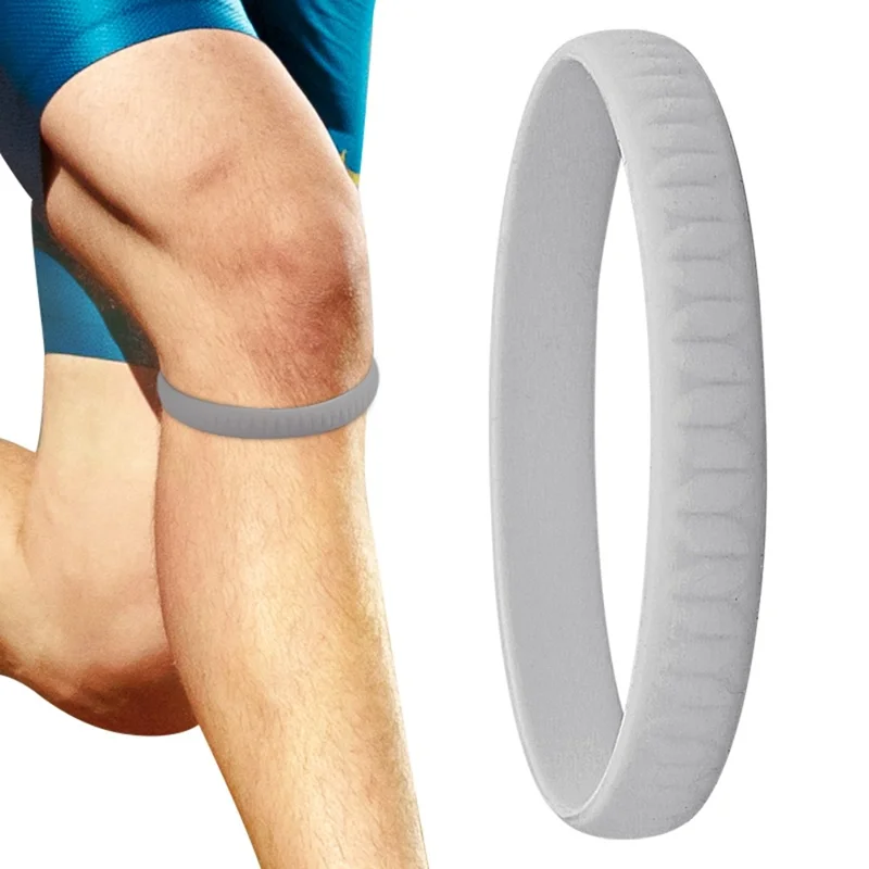 032 Pressurized Patella Strap Silicone Knee Support Pain Relief Band for Basketball Running Sports - Nude