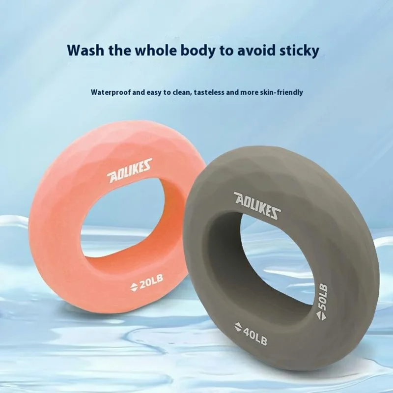 AOLIKES 3502 Hand Strengthener Grip Ring Strength Trainer Ring Silicone Squeezer Gripper - Blue