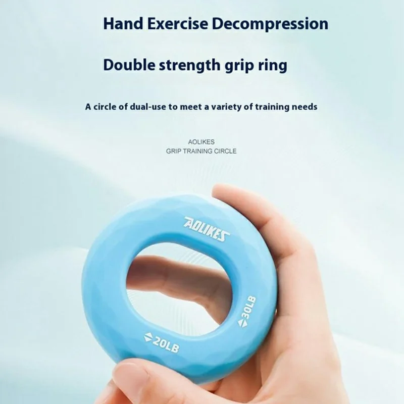 AOLIKES 3502 Hand Strengthener Grip Ring Strength Trainer Ring Silicone Squeezer Gripper - Blue