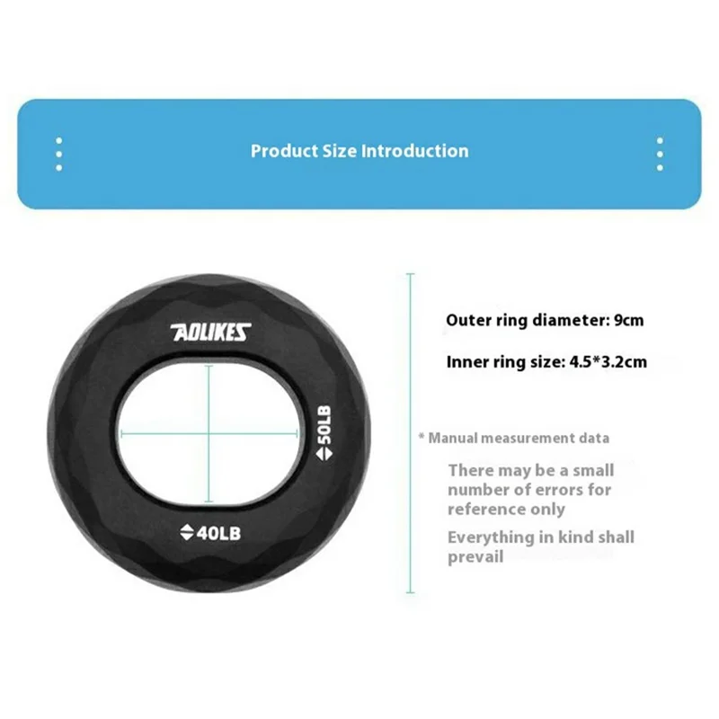 AOLIKES 3502 Hand Strengthener Grip Ring Strength Trainer Ring Silicone Squeezer Gripper - Blue