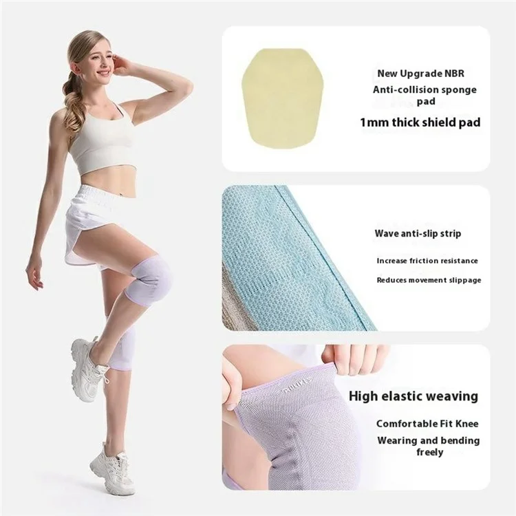 AOLIKES 0200 1 Par de Joelheiras de Proteção para Ciclismo, Futebol, Dança, Yoga - Antichoque, Proteção de Joelho - Roxo Tamanho P