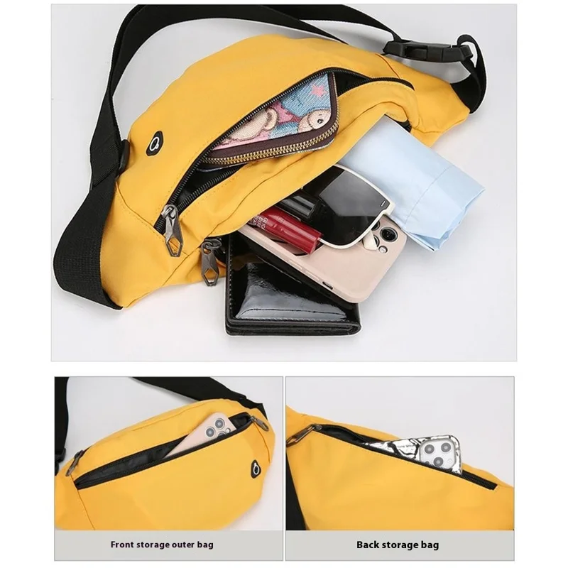 Bolsa Transversal Unissex de Ombro Único, Casual, Impermeável em Tecido Oxford, para Ciclismo / Rua / Viagem - Preto