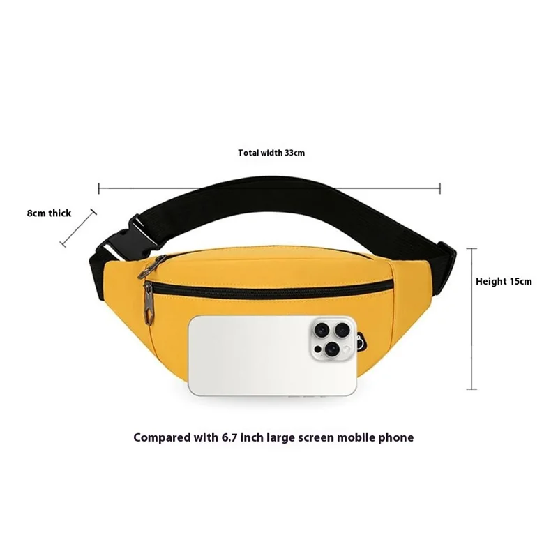 Bolsa Transversal Unissex de Ombro Único, Casual, Impermeável em Tecido Oxford, para Ciclismo / Rua / Viagem - Preto