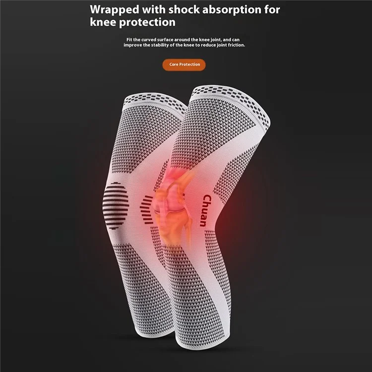 KYNCILOR AB204 1 шт. 3D трикотажный дышащий наколенник для спортивной компрессии для баскетбола, велоспорта, бега - M
