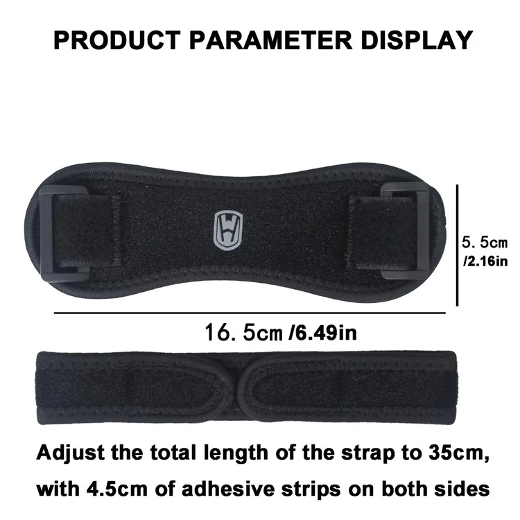 WOSWEIR KN0163 1 Genouillère Ajustable avec Sangle de Support Rotulien pour Hommes et Femmes - Prévention des Blessures Sportives - Noir