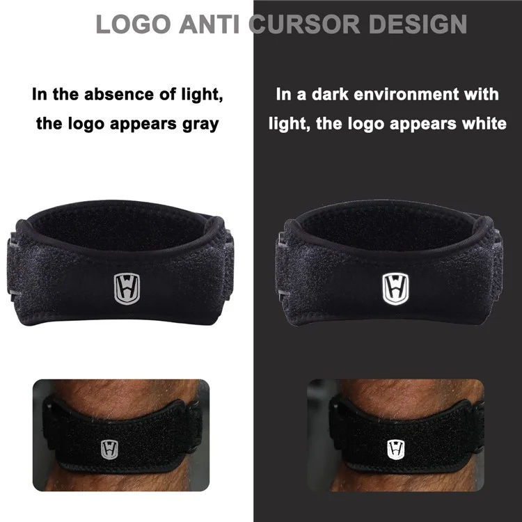 WOSWEIR KN0163 1 Genouillère Ajustable avec Sangle de Support Rotulien pour Hommes et Femmes - Prévention des Blessures Sportives - Noir
