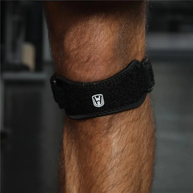 WOSWEIR KN0163 1 Genouillère Ajustable avec Sangle de Support Rotulien pour Hommes et Femmes - Prévention des Blessures Sportives - Noir